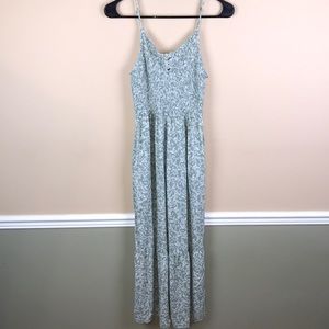 Sincerely Jules Women’s Boho Floral Paisley Print Green White Flare Leg Jumpsuit